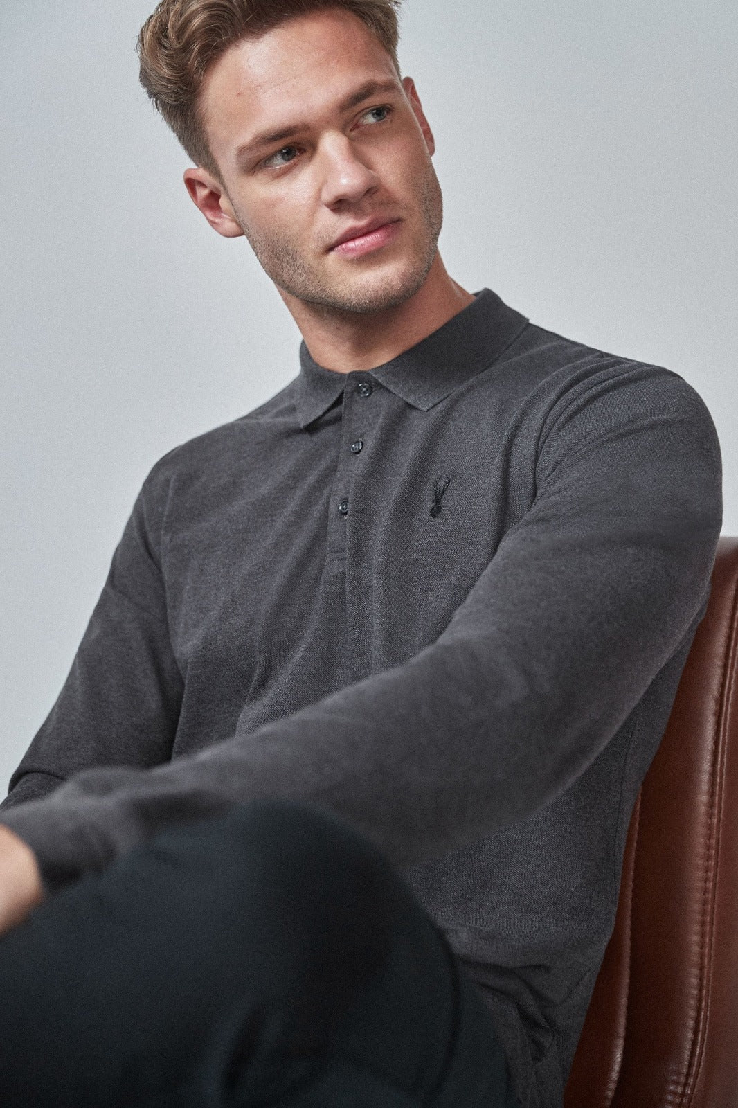 NEXT FULL SLEEVE POLO SHIRT | BLACK