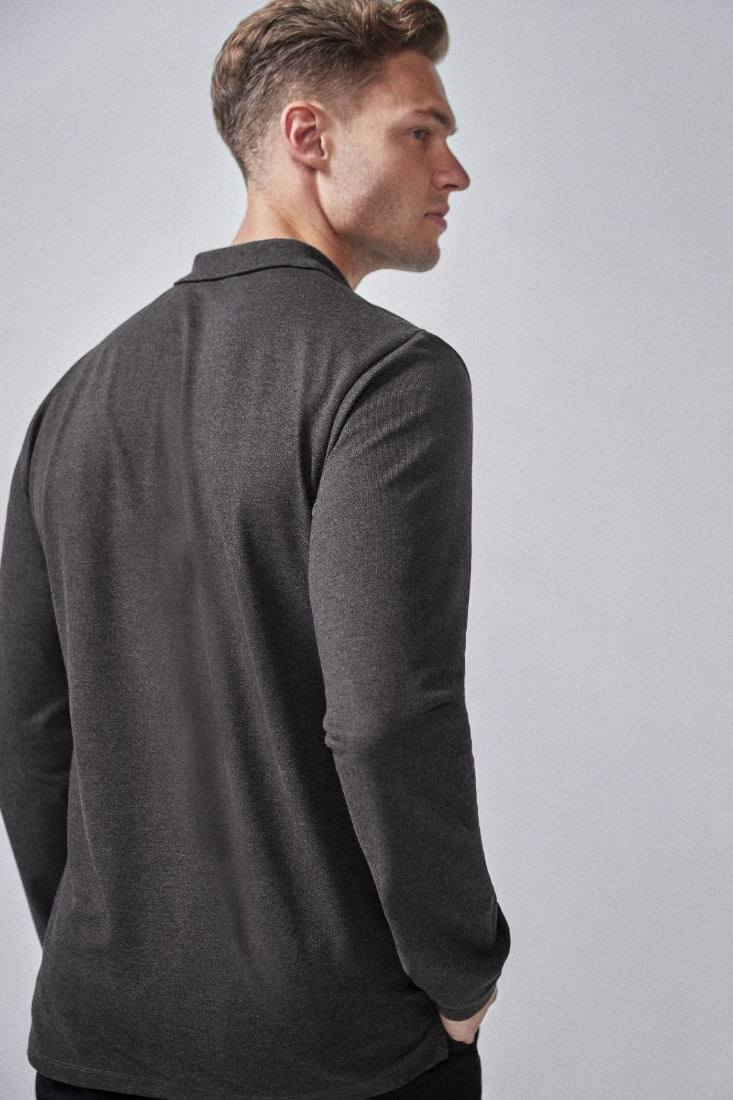 NEXT FULL SLEEVE POLO SHIRT | BLACK